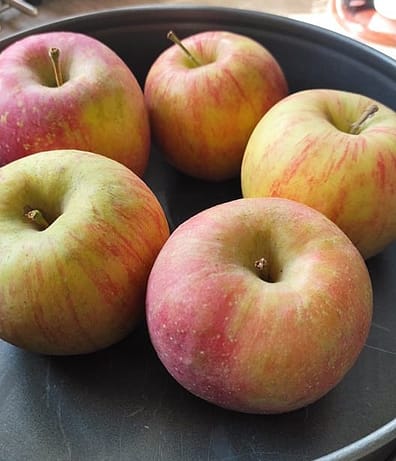 ετοιμάζουμε τα μήλα για γέμιση για ανάποδη καραμελωμένη μηλόπιτα